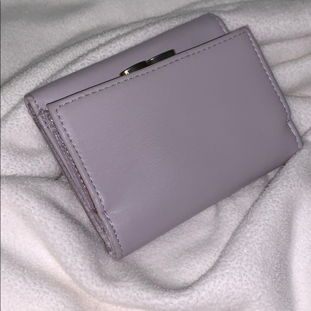Lavender faux leather wallet